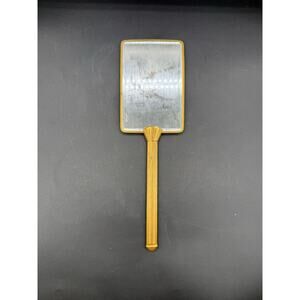 Antique Gold Tone Marie Antoinette Hand Mirror - great condition